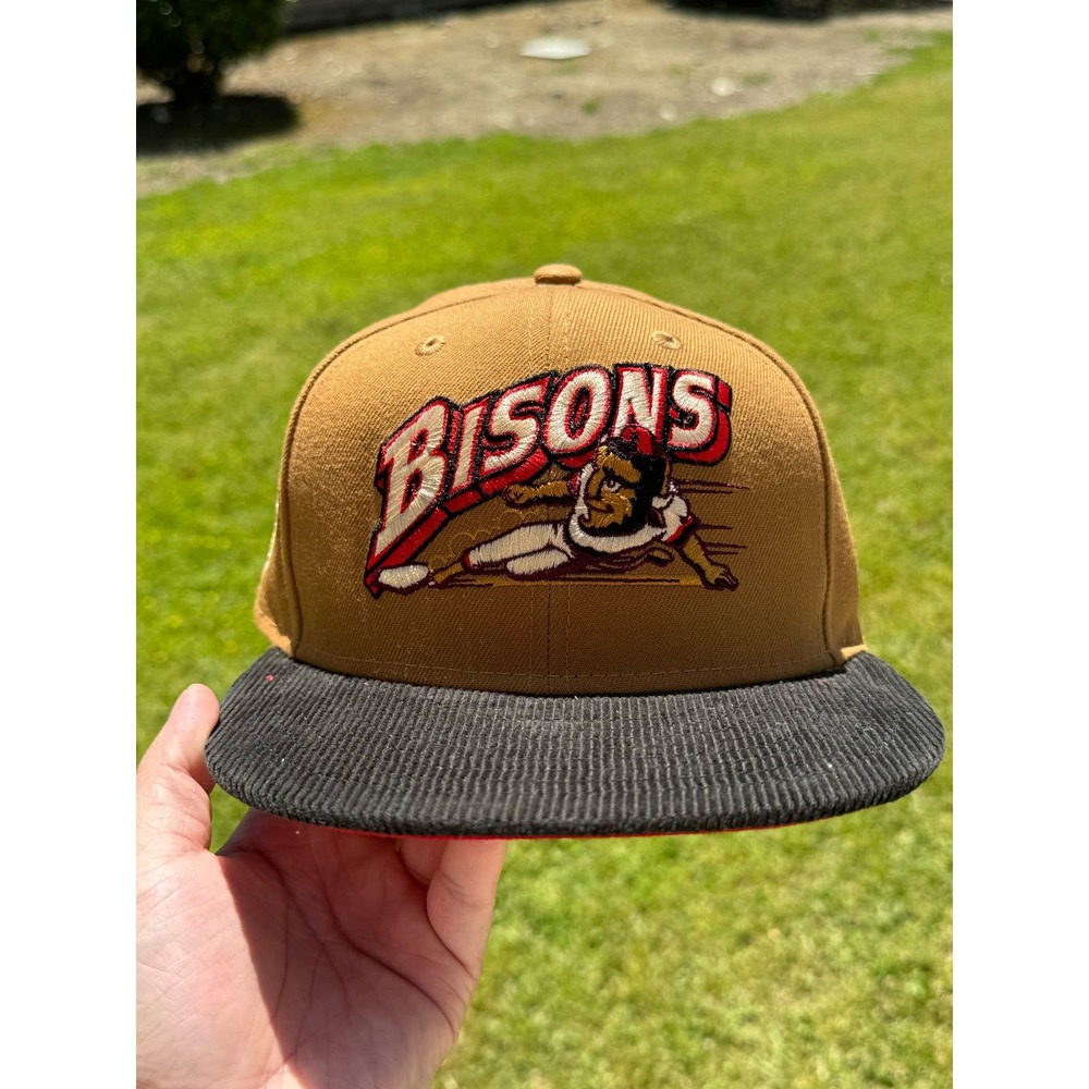 Buffalo Bison Men’s New Era Corduroy Visor Red International League Fitted 7 1/8